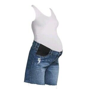 NWT Women's Time And Tru Maternity Bermuda Jean Shorts Size M 8-10